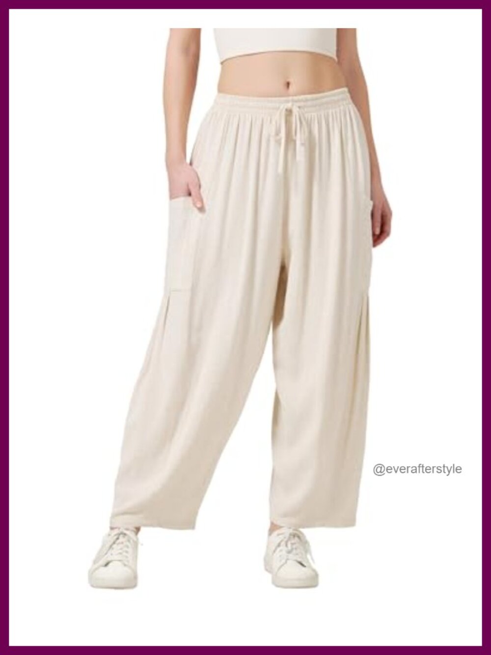 Wide Leg Linen Pants Baggy Palazzo Trousers Beach Vacation Summer